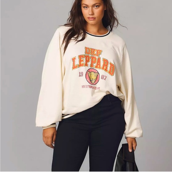 Pilcro Anthropologie Def Leppard Varsity Sweater, XS, NWOT - Picture 4 of 7